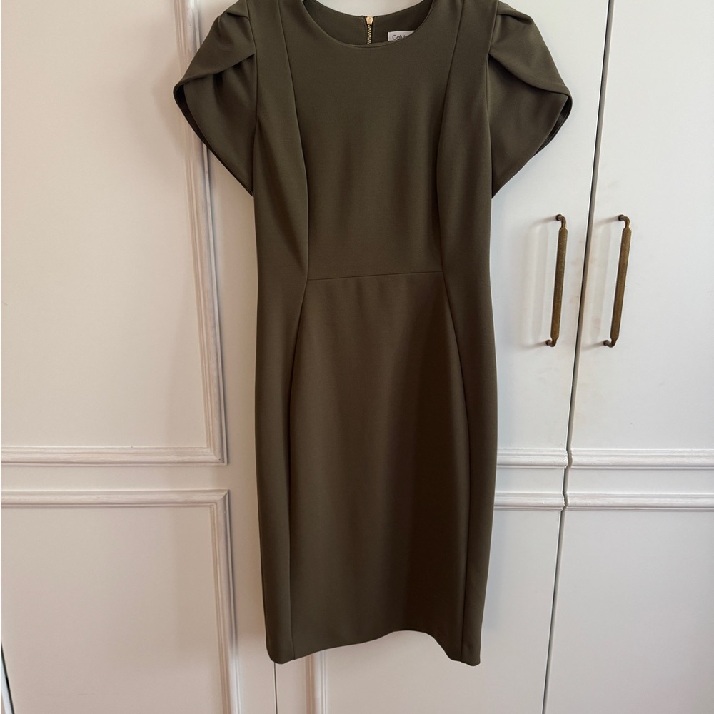 Calvin Klein Olive Midi Dress